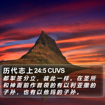 历 代 志 上 24:5 CUVS Bible Verse Image