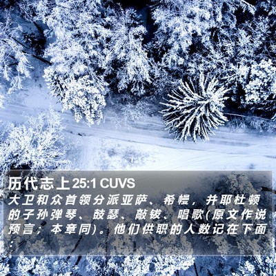 历 代 志 上 25:1 CUVS Bible Verse Image