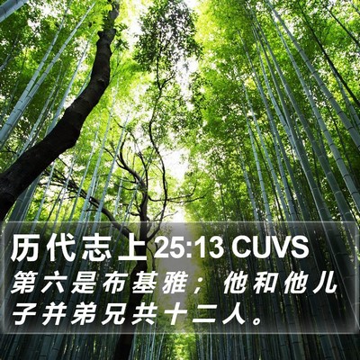 历 代 志 上 25:13 CUVS Bible Verse Image