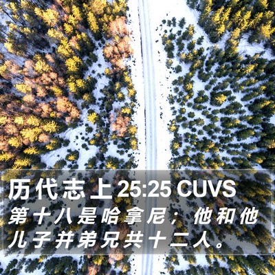 历 代 志 上 25:25 CUVS Bible Verse Image