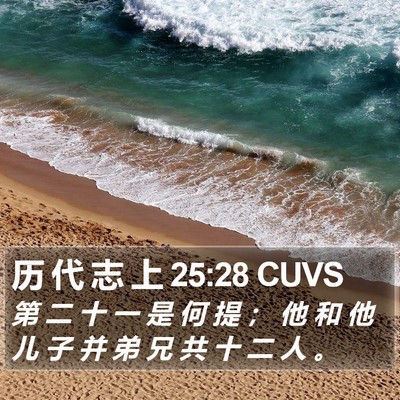历 代 志 上 25:28 CUVS Bible Verse Image