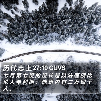 历 代 志 上 27:10 CUVS Bible Verse Image