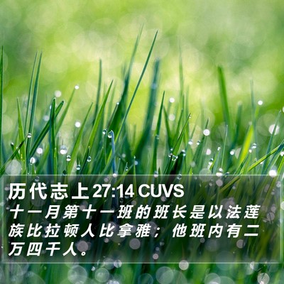 历 代 志 上 27:14 CUVS Bible Verse Image