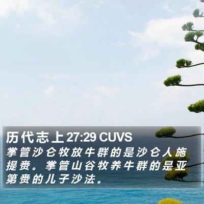 历 代 志 上 27:29 CUVS Bible Verse Image