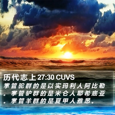 历 代 志 上 27:30 CUVS Bible Verse Image