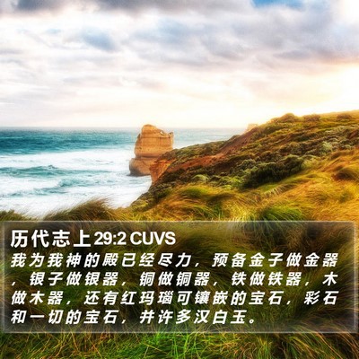 历 代 志 上 29:2 CUVS Bible Verse Image