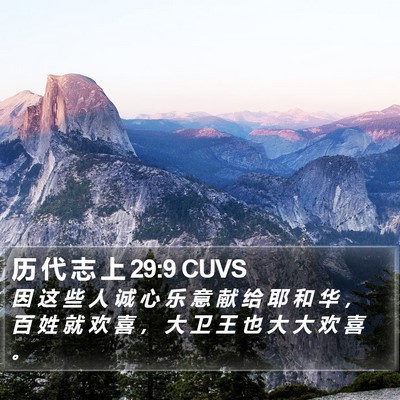历 代 志 上 29:9 CUVS Bible Verse Image