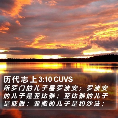 历 代 志 上 3:10 CUVS Bible Verse Image