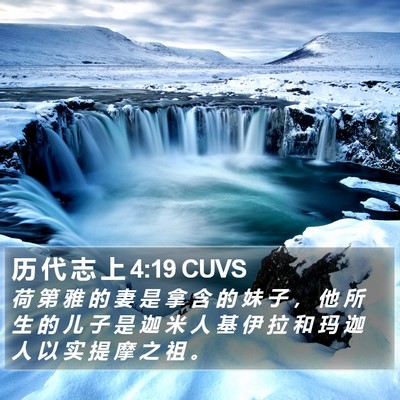 历 代 志 上 4:19 CUVS Bible Verse Image
