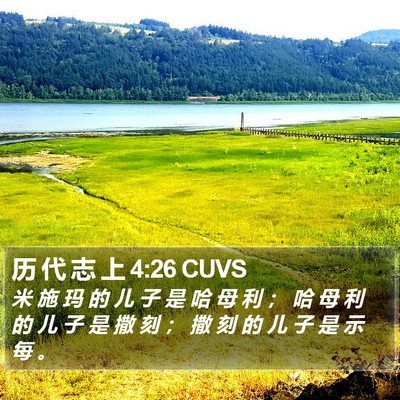 历 代 志 上 4:26 CUVS Bible Verse Image