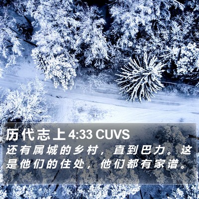 历 代 志 上 4:33 CUVS Bible Verse Image