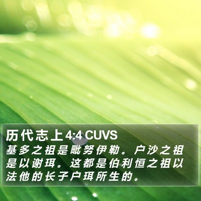 历 代 志 上 4:4 CUVS Bible Verse Image