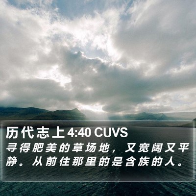 历 代 志 上 4:40 CUVS Bible Verse Image