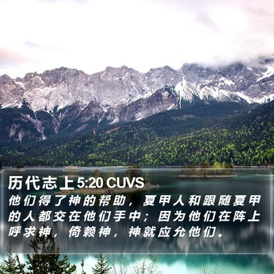 历 代 志 上 5:20 CUVS Bible Verse Image