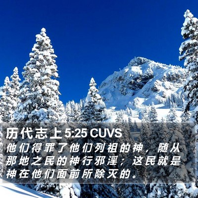 历 代 志 上 5:25 CUVS Bible Verse Image