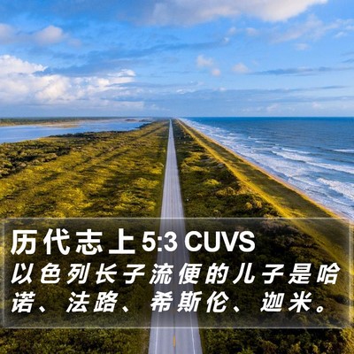 历 代 志 上 5:3 CUVS Bible Verse Image