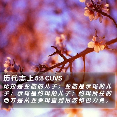 历 代 志 上 5:8 CUVS Bible Verse Image