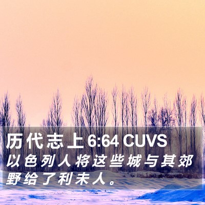 历 代 志 上 6:64 CUVS Bible Verse Image