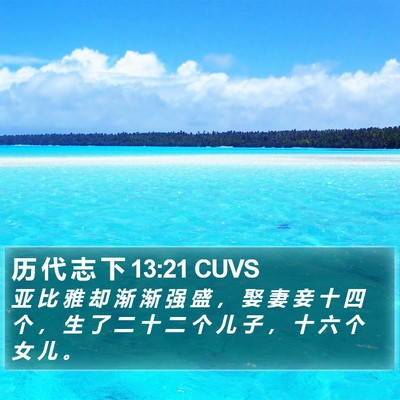 历 代 志 下 13:21 CUVS Bible Verse Image