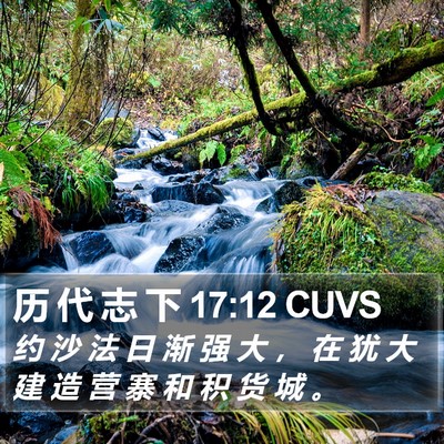 历 代 志 下 17:12 CUVS Bible Verse Image