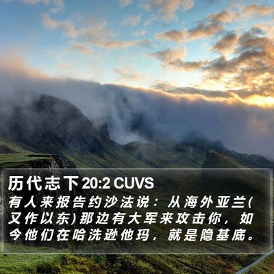 历 代 志 下 20:2 CUVS Bible Verse Image