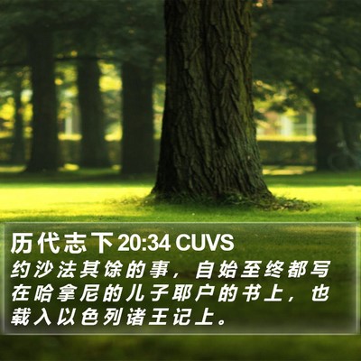 历 代 志 下 20:34 CUVS Bible Verse Image
