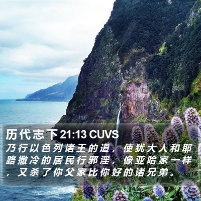 历 代 志 下 21:13 CUVS Bible Verse Image
