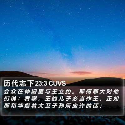 历 代 志 下 23:3 CUVS Bible Verse Image