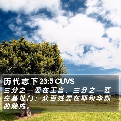 历 代 志 下 23:5 CUVS Bible Verse Image