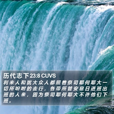 历 代 志 下 23:8 CUVS Bible Verse Image