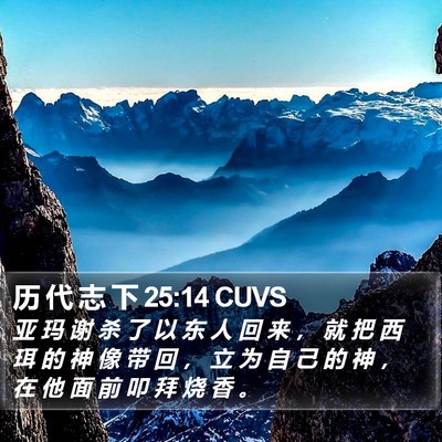 历 代 志 下 25:14 CUVS Bible Verse Image