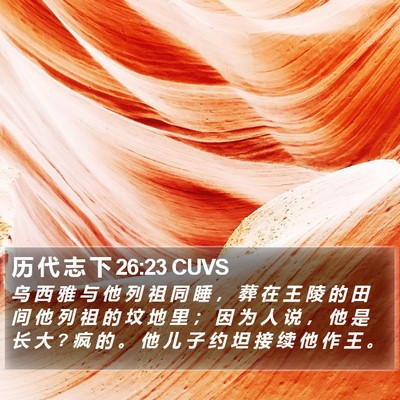 历 代 志 下 26:23 CUVS Bible Verse Image