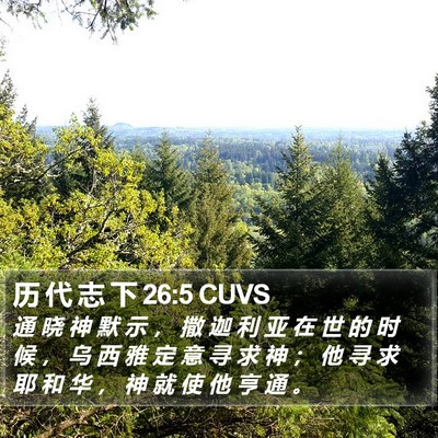 历 代 志 下 26:5 CUVS Bible Verse Image