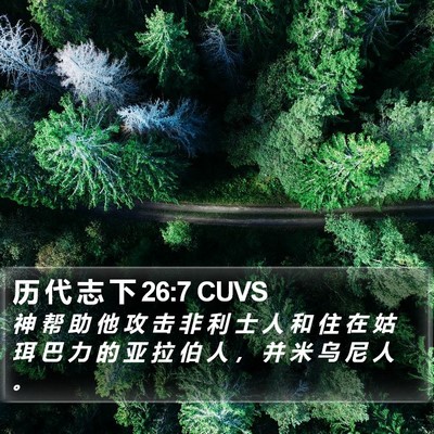 历 代 志 下 26:7 CUVS Bible Verse Image