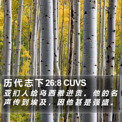 历 代 志 下 26:8 CUVS Bible Verse Image