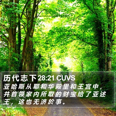 历 代 志 下 28:21 CUVS Bible Verse Image