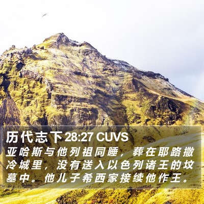 历 代 志 下 28:27 CUVS Bible Verse Image