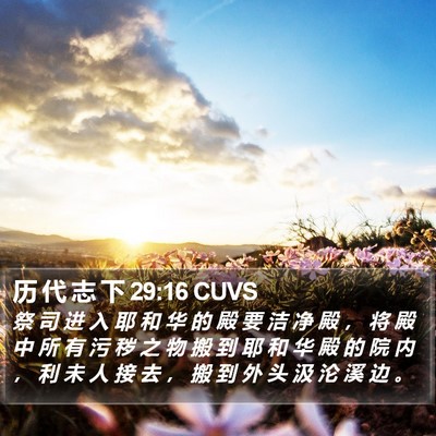 历 代 志 下 29:16 CUVS Bible Verse Image
