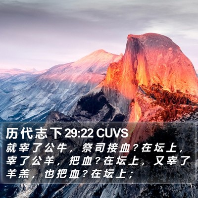 历 代 志 下 29:22 CUVS Bible Verse Image