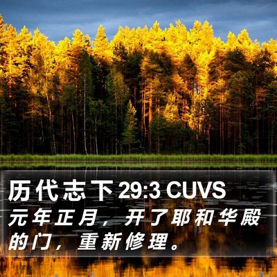 历 代 志 下 29:3 CUVS Bible Verse Image