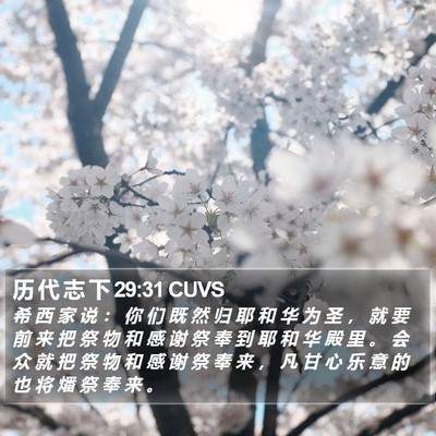 历 代 志 下 29:31 CUVS Bible Verse Image