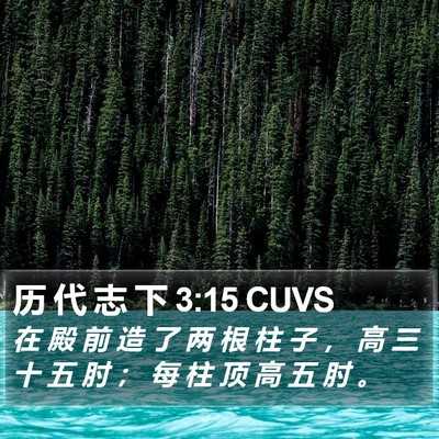 历 代 志 下 3:15 CUVS Bible Verse Image