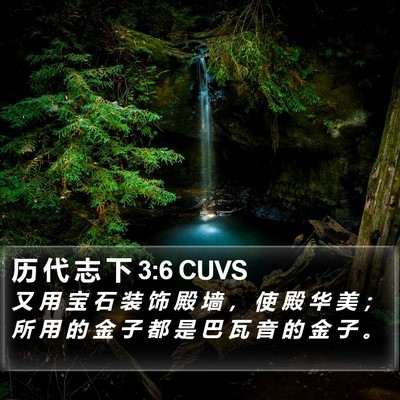 历 代 志 下 3:6 CUVS Bible Verse Image