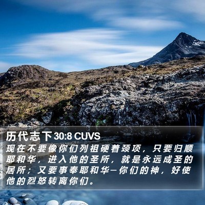 历 代 志 下 30:8 CUVS Bible Verse Image