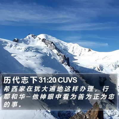 历 代 志 下 31:20 CUVS Bible Verse Image