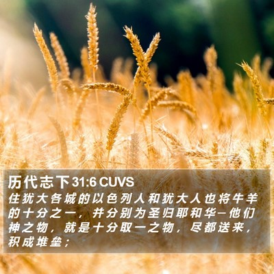 历 代 志 下 31:6 CUVS Bible Verse Image