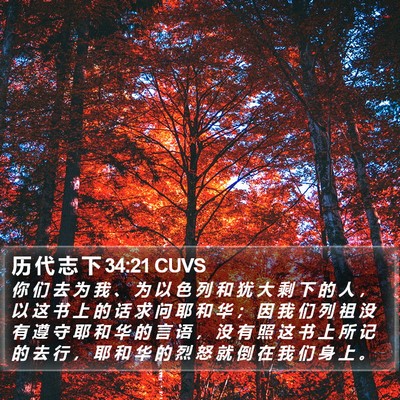 历 代 志 下 34:21 CUVS Bible Verse Image