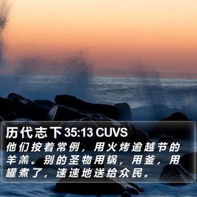 历 代 志 下 35:13 CUVS Bible Verse Image