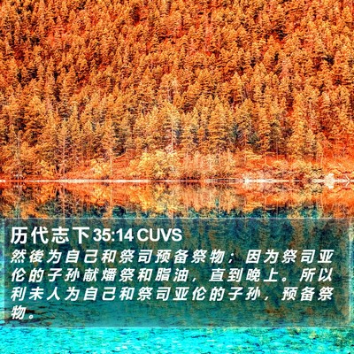 历 代 志 下 35:14 CUVS Bible Verse Image
