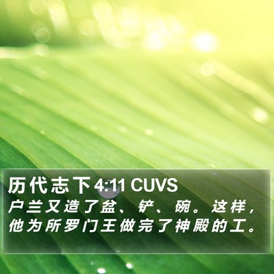 历 代 志 下 4:11 CUVS Bible Verse Image